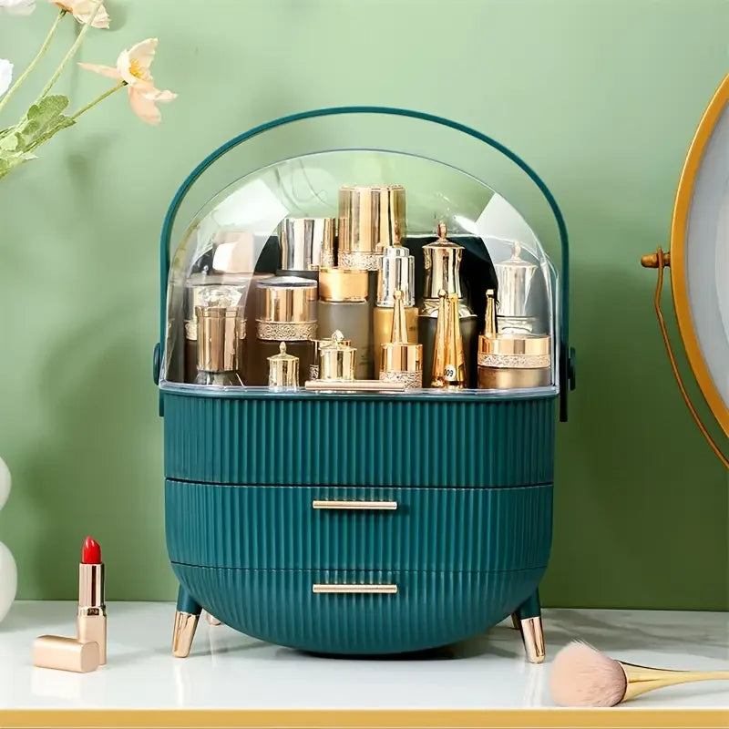 Boite rangement maquillage de couleur verte