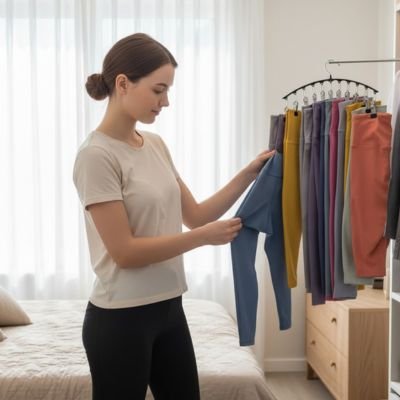 Cintre à pantalon métallique avec clips antidérapants