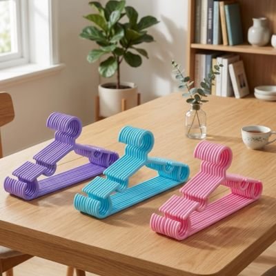 Cintre bebe rose permettant d'organiser les vêtements dans une garde-robe bien rangée