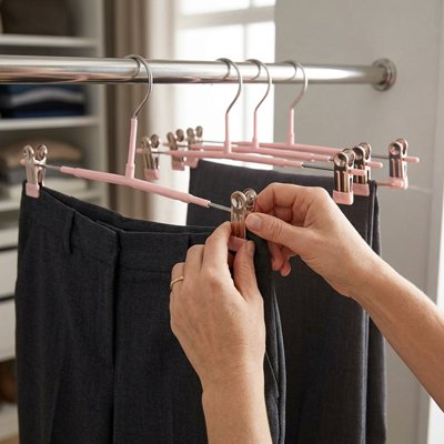 Cintre pince avec protections souples pour vêtements