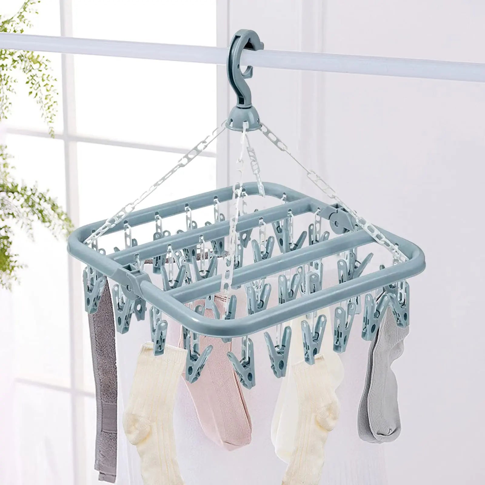 Cintre pince pliable avec 32 pinces idéal pour le séchage du linge