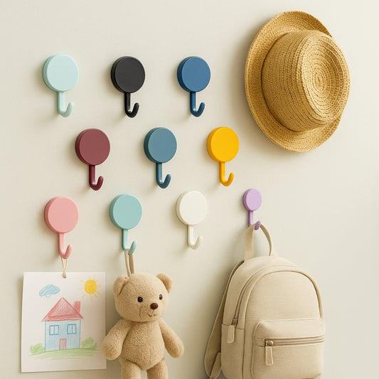 Crochets muraux pastel pour chambre d’enfant organisée et chaleureuse