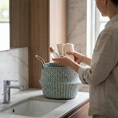 Panier de rangement pratique pour ranger foulards, linge et petits accessoires