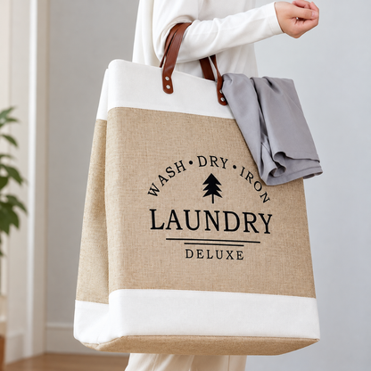 Panier à linge pliable qui se replie facilement pour libérer de l'espace lorsqu'il n'est pas utilisé
