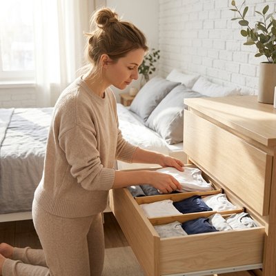 Séparateur de tiroir modulable en bois de bambou pour une organisation élégante de la commode