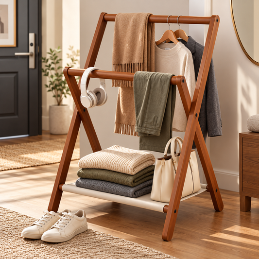 Valet de chambre compact pour organiser ses affaires sans encombrer la pièce