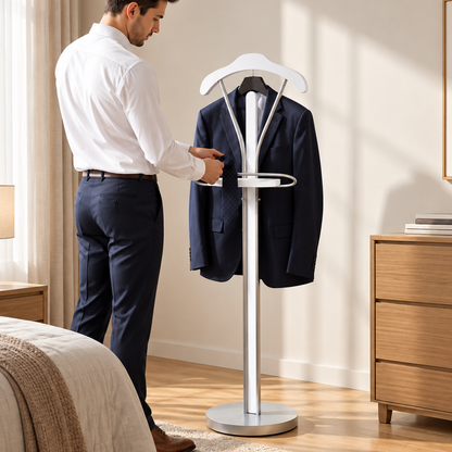 Valet de nuit compact pour organiser les vêtements dans la chambre ou le dressing