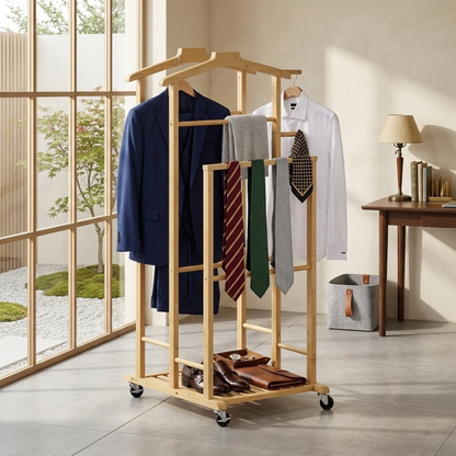 Valet de nuit mobile et compact pour organiser la chambre